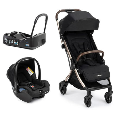 Sistema de uso combinado: carrinho e bebê conforto com base