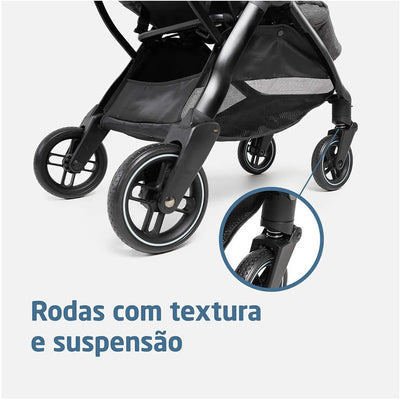 Carrinho de Bebê Maxi-Cosi Travel Sistem Eva³ Trio Select Grey - Design moderno
