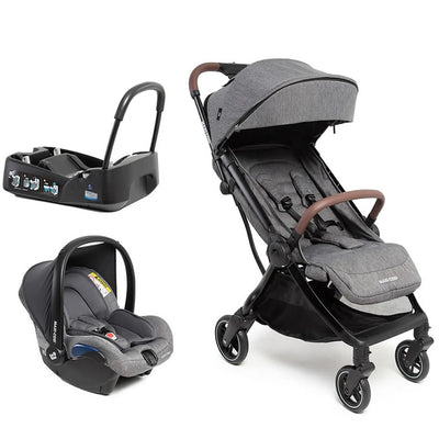 Sistema de uso combinado: carrinho e bebê conforto com base